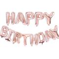 Happy Birthday Foil Balloons 16 inch Letters Banner Party Decoration - Rose Gold. 