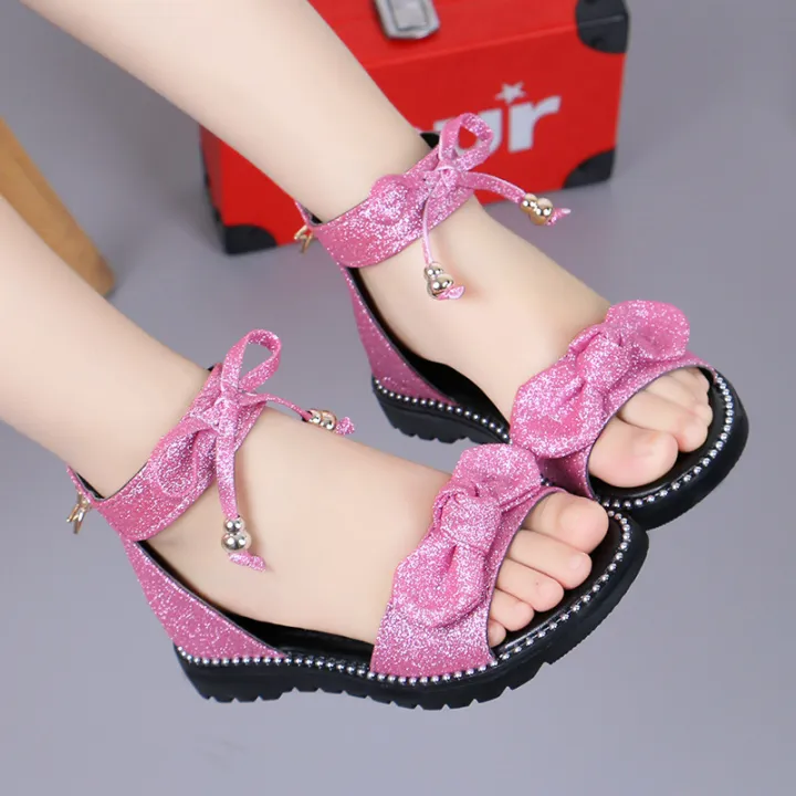 Girls'%20Sandals%20Summer%202024%20New%20Fashion%20Korean%20Edition%20Princess%20Shoes,%20Big%20Kids,%20Little%20Girls,%20Soft%20Sole%20Children's%20Roman%20Shoes%20-%20Image%202