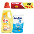 Shinex Floor Cleaner Citrus 1 ltr Get Savlon Handwash 170ml Pouch Free (Ocean Blue). 