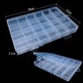 Transparent Square Plastic Storage Box Case -10/24 Slot Adjustable for Pils Jewelry Beads Earring Case Organizer Packaging. 
