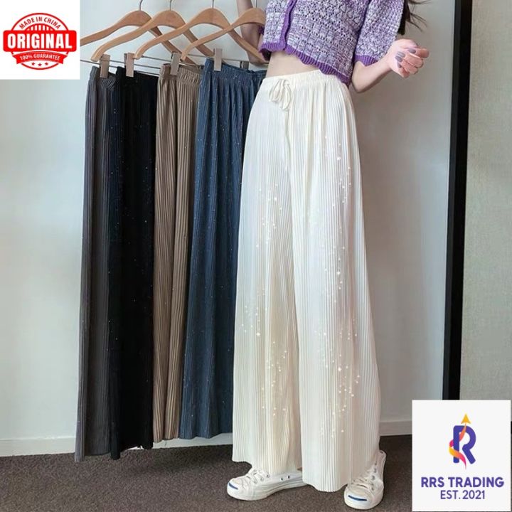 China Palazzo for Woman, Ladies Palazzo Combo Discount Offer thin summer diamond nail sequins, internet celebrity, high waist