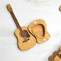 Guitar Pick Box with Stand Portable Handcrafted Guitar Picks Storage Container Guitar Accessory. 