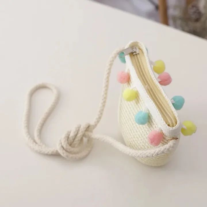 Kids%20Girls%20Large%20Wide%20Brim%20Straw%20Woven%20Sun%20Protection%20Beach%20Hat%20Colorful%20Pompom%20Ball%20Summer%20Floppy%20Bucket%20Cap%20Portable%20Handbag%20-%20Image%205