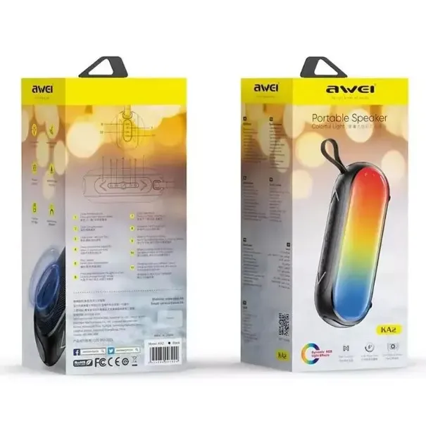 Awei%20KA2%20Portable%20Outdoor%20Speaker%20TWS%2010W%20Bluetooth%205.3%20RGB%20Light%20Support%20FM/USB/AUX/TF%20Card%203D%20Surround%20Sound%20-%20Image%204
