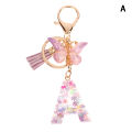 A-Z Dreamy Sequin Letters Keychain For Women Tassel Butterfly Pendant Initial Keyring Purse Suspension Bags Car Key Chain.