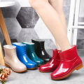 Rain boots women's low cut non-slip fashion kitchen ladies rain boots short fashion water shoes cow tendon sole wear-resistant. 