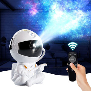 Bilashmart Galaxy Star Projector Astronaut Night Light Sky Starry Nebula Aurora Lamp Mini Cute with Remote Control for Kids Bedroom Ceiling