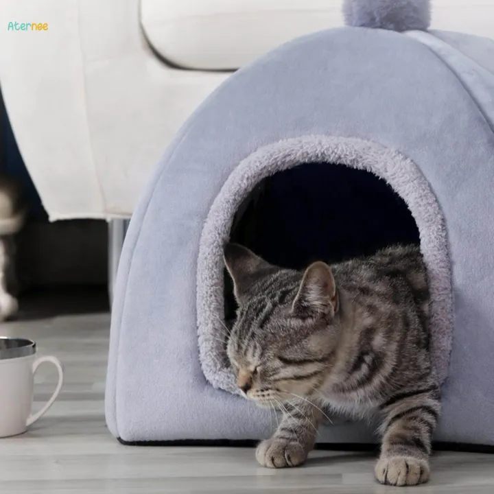 Cat%20Bed%20for%20Indoor%20Cats%20Cozy%20Kennel%20Snooze%20Calming%20Pet%20Bed%20Semi%20Enclosed%20Cat%20Nest%20Cat%20House%20Gray%20S%20-%20Image%204