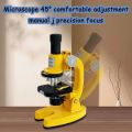Kids Microscope Toy for Kids, Science Microscope for Kids Beginners Scientific Experience LED Microscope with Microscope Blades Set, Colored Filters, Phone Holder. 