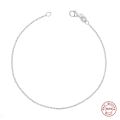 Aide 925 Sterling Silver Minimalist Thin Slim Chain Bracelets For Women Gift 18K Gold Plated Simple Stackable Versatile Bracelet. 