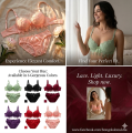 Japanese Peach Heart Floral Lace Lingerie Set â Push-Up Wireless Bra and Panties for Women.