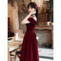 Red Toast Dress Bride2023New Marriage Engagement Back-to-Door Temperament Camisole Evening Dress for Women Daily Style.