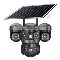 V380 Pro Three Lens Solar Powered 4G LTE Battery Backup Security Camera System PIR Motion Alarm Network CCTV Camera 3 Lens 9MP IP Camera. 