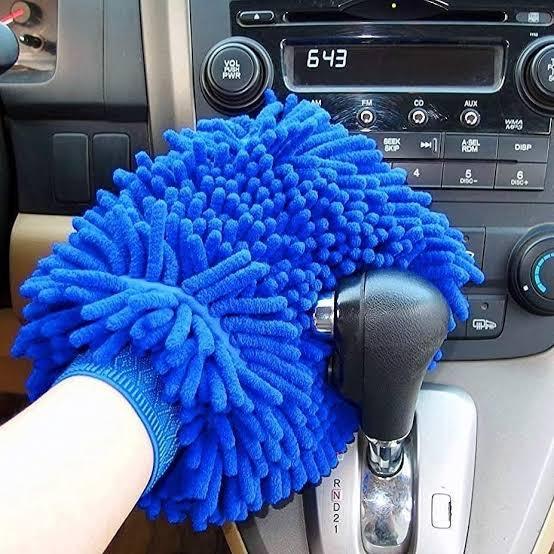 Microfiber%20Warp%20Car,%20Bike,%20Bicycle%20Cleaning%20Cloth%20Chenille%20Glove%20-%20Blue%20-%20Image%203