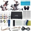 Complete Tattoo Kit for Beginners 2 Tattoo Machine Kit Tattoo Power Supply Tattoo Ink Cups Tattoo Supplies. 