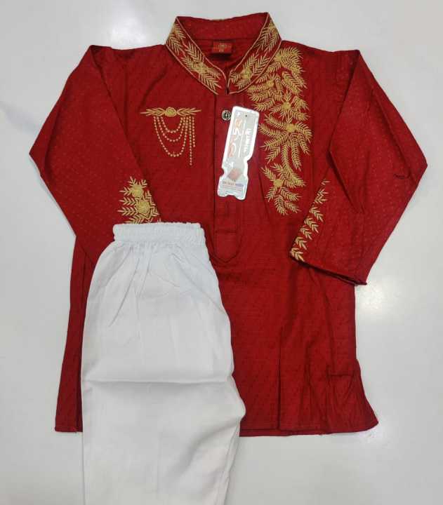 Red%20colour%20baby%20panjabi%20baccha%20der%20lal%20colour%20panjabi%20-%20Image%203