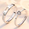 【hot】 2Pcs/Sets Zircon Heart Matching Couple Rings Set Forever Endless Love Wedding Ring For Women Men Charm Jewelry. 
