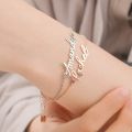 Customized Name Bracelet for Women Stainless Steel Cross Chain Personalized Letters Pendant Nameplate Gold Bracelet Jewelry Gift. 