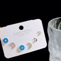 SLBABY Silver Three-Pair Combo Set Stud Earrings Women's 925 Silver Pin Korean Version New Exquisite and Versatile Earrings. 