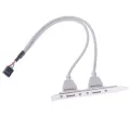 1Pc 2 Port USB2.0 Rear Panel Expansion Bracket to Motherboard USB Header Adapter. 