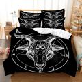 Cool Bull Head Duvet Cover Halloween Cross Bedding Set Microfiber Geometric Comforter Cover King Full For Kids Teen Adults Decor. 