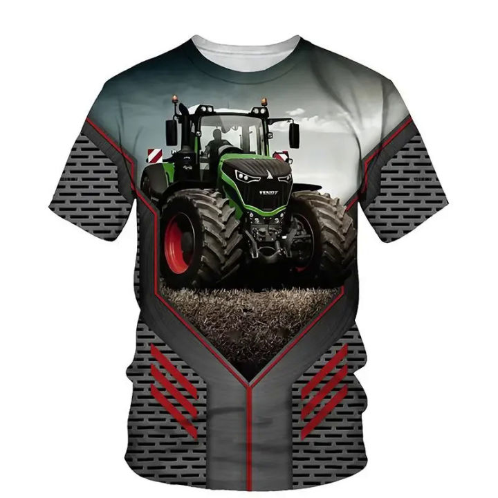 Fendt 3D print T-shirts tractor car Farmer fashion streetwear men