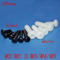 20-100pcs nylon screw M2 m2.5 m3 m4 m5 m6 m8 white or black Nylon Plastic insulation Phillips  round pan Head Machine Screw-10mm. 