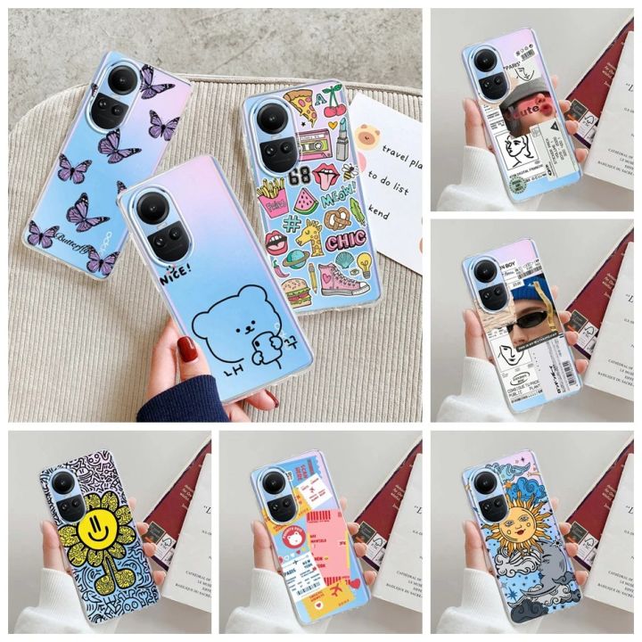 For Oppo Reno 10 Pro 5G CPH2525 Case Clear Soft Silicone TPU Back Cover for Oppo Reno 10 5G CPH2531 Reno10 Pro Plus CPH2521 Case