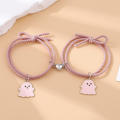Candy Color Lovers Bracelets 2PCS/set Rope Chains Heart Charm Bracelets love magnet Ghost Charm Bangles for Anniversary Gifts Relationship Jewelry Casual Wear Valentine's Day Friends Accessory.