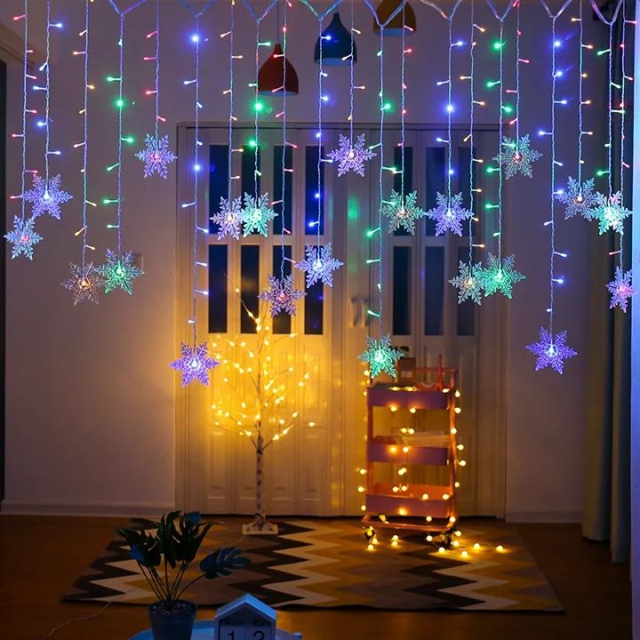 3.2M%20Christmas%20Snowflakes%20LED%20String%20Lights%20Flashing%20Fairy%20Curtain%20Lights%20Waterproof%20For%20Holiday%20Party%20Wedding%20Xmas%20Decoration%20-%20Image%203
