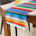 Table Runner Mexican Style Rainbow Table Runner Woven Cotton Linen Woven Table Towel Tea Table Flag Blanket Hotel American Tablecloth.