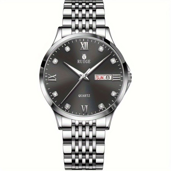 RUIGE%20Men's%20Quartz%20Watch%20With%20Steel%20Strap,%20Fashionable%20Waterproof%20Night%20Light%20Casual%20Multi-Functional%20Wristwatch%20-%20Image%207