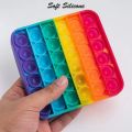 Pop It Bubble Toy for Kids, Family, Rainbow Color Square. 