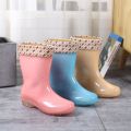 No Internal Net Quick-Drying Four Seasons Rain Boots Women Mid-High Tube Non-Slip Waterproof Shoes Wear-Resistant Rubber Boots Warm Rubber Shoes Women. 