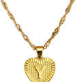 Pendant Necklace A-Z Initial Letter Heart Shape Jewelry Simple Bright Luster Necklace for Birthday. 