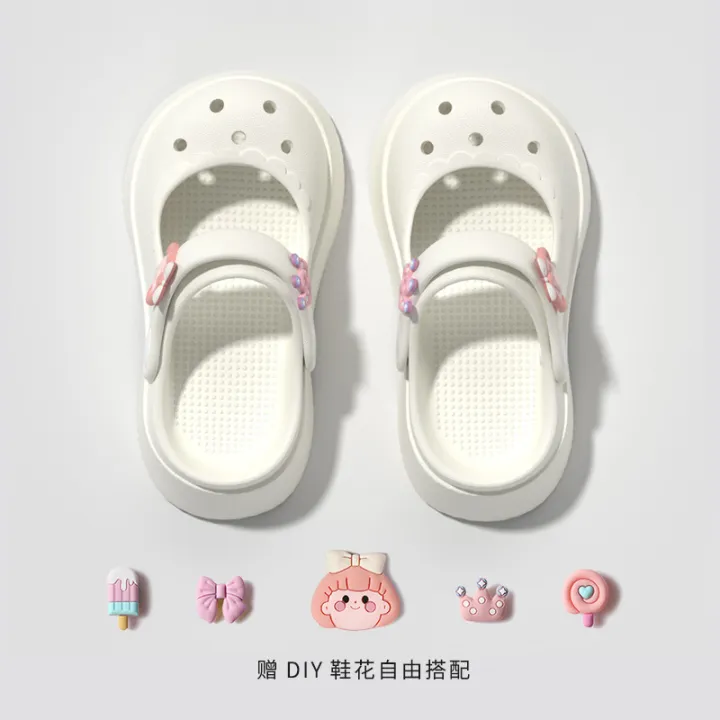 Parent-child%20Mary%20Jane%20Crocs%20Women's%20Summer%20New%20Cute%20Girls'%20Heart-to-Wear%20Versatile%20EVA%20Baotou%20Sandals%20-%20Image%206