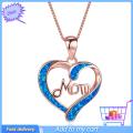 Pendant Necklace Hollow Out Heart Letter Jewelry Exquisite Bright Luster Mother Necklace for Mothers Day.