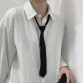 Unisex Black Simple Clip on Tie Security Tie Uniform Shirt Suit Neckties Steward Matte Funeral Lazy Neck Ties Men Women Students.