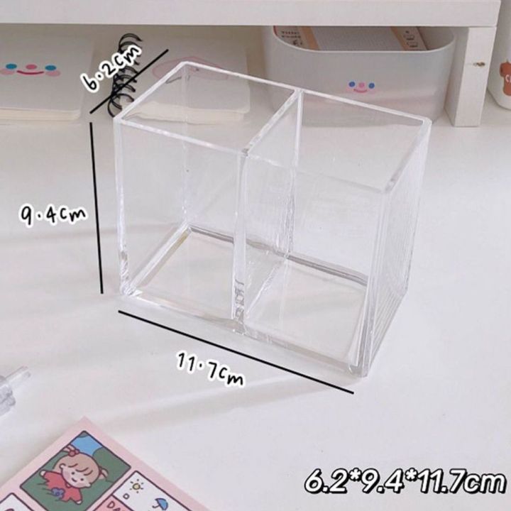Transparent%20Acrylic%20Pen%20Holder%20New%20Square%20Three%20Grid%20Pencil%20Rack%20Large%20Capacity%20Stationery%20Desktop%20Organizer%20School%20-%20Image%202