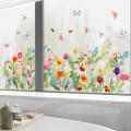 Flowers Branch Window Sticker Self-adhesive Vinyl Wall Stickers Removable Glass Art Decals. 