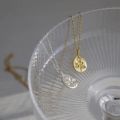 Fashion Ins Style Simple Engraved Flower Necklace for Women Exquisite Gold Plated Sweather Chain Pendant Necklace for Mother's Day Jewelry Gift Qoddess.