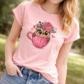 Fashion Tops Ladies Short Sleeve Casual Girl's Print Cotton&Polyester new T-Shirt For women - Tops For Girls - Tops For Girls.