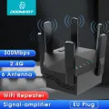 DoomHot WiFi Repeat-er 300Mbps Wi-Fi Signal Amplifi-er 5G Wireless Range Extend-er 6 Antenna WiFi Signal Boost-er Network Routers Network Extend-er for AP Router Range. 