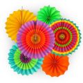 6 in 1 Paper Fan Flowerpaper Hanging For Happy Birthday Party Decoration / Bridal Shower / Wedding / New Year / Background Decorations. 