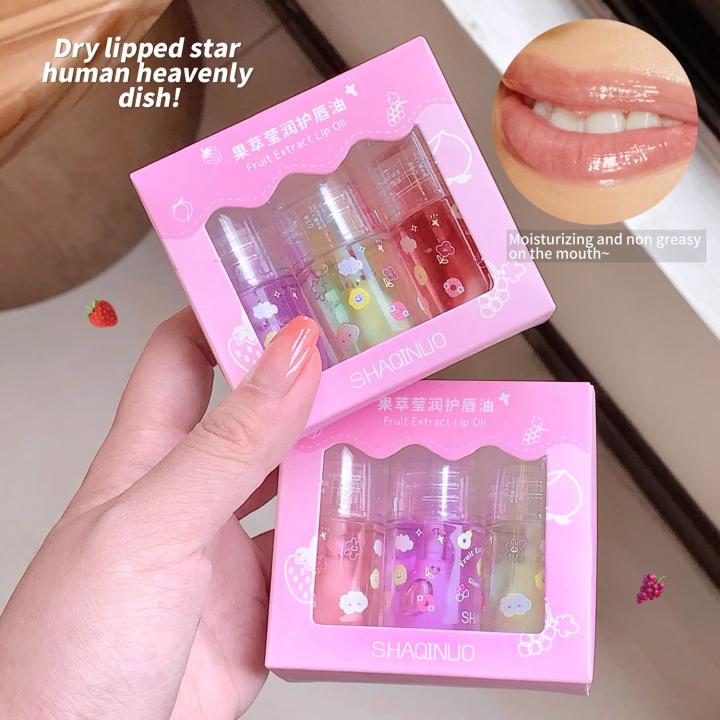Shaqinuo%201/3Pcs%20Fruit%20Lip%20Oil%20Set%20Transparent%20Jelly%20Mirror%20Water%20Lip%20Gloss%20Nourishing%20Moisturising%20Anti-Dry%20Lips%20Plumping%20Makeup%20Lip%20Care%20-%20Image%202