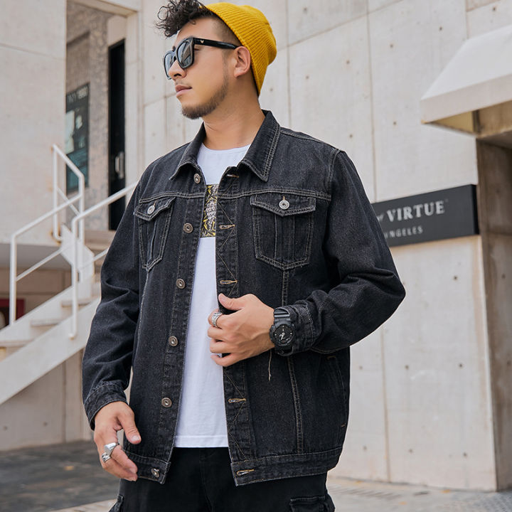 Denim%20Jacket%20Coat%20Men's%20Loose%20American%20Style%20Fat%20plus%20Size%20Denim%20Jacket%20Men%20-%20Image%203
