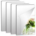 4pcs Acrylic Mirror Sheets Flexible Non Glass Mirror Tiles with 16pcs Self Adhesive Stickers for Home Livingroon Decoration Wall. 