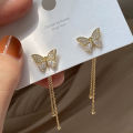 Fashion Butterfly Tassel Drop Earrings For Women Trendy Shiny Moon Star Pearls Dangle Earrings. 