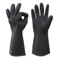 Rubber Safety Hand Gloves Black And Orange Latex use for Resist Oil, Acids, Chemical, Gardening, Kitchen Works. pack of 1 pair..