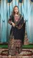 Elegant Linen Floral Shalwar Kameez Set with Dupatta - Women Traditional Wear. 